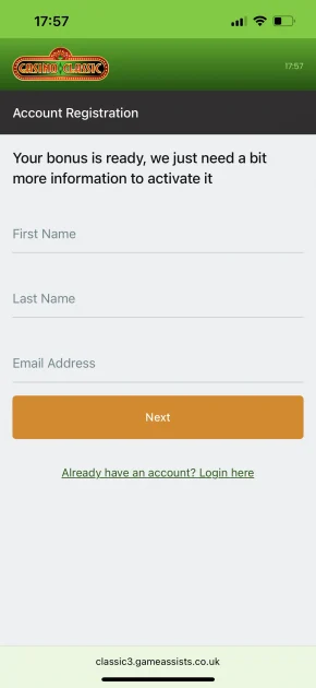 Casino Classic Registration