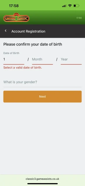 Casino Classic Registration