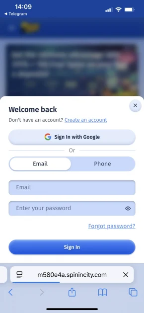 spin city casino sing in