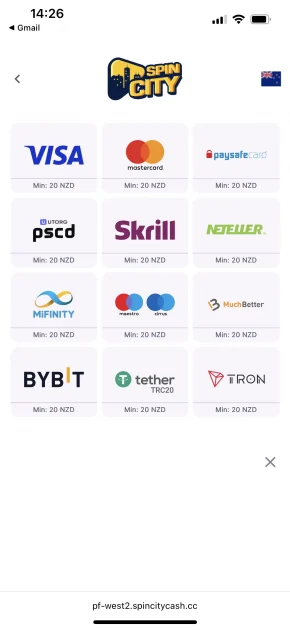 spin city casino payment