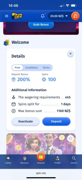 spin city casino deposit