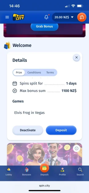 spin city casino deposit