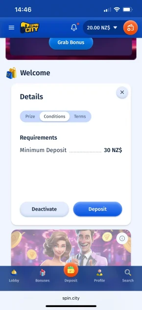 spin city casino deposit