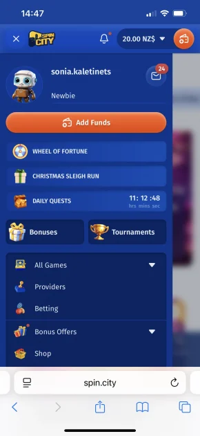 spin city casino login