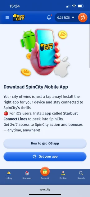 spin city casino mobile app
