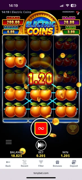 Tonybet Casino game