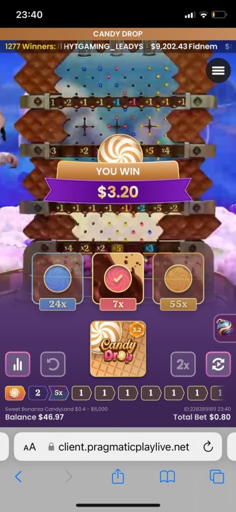 Candy drop win