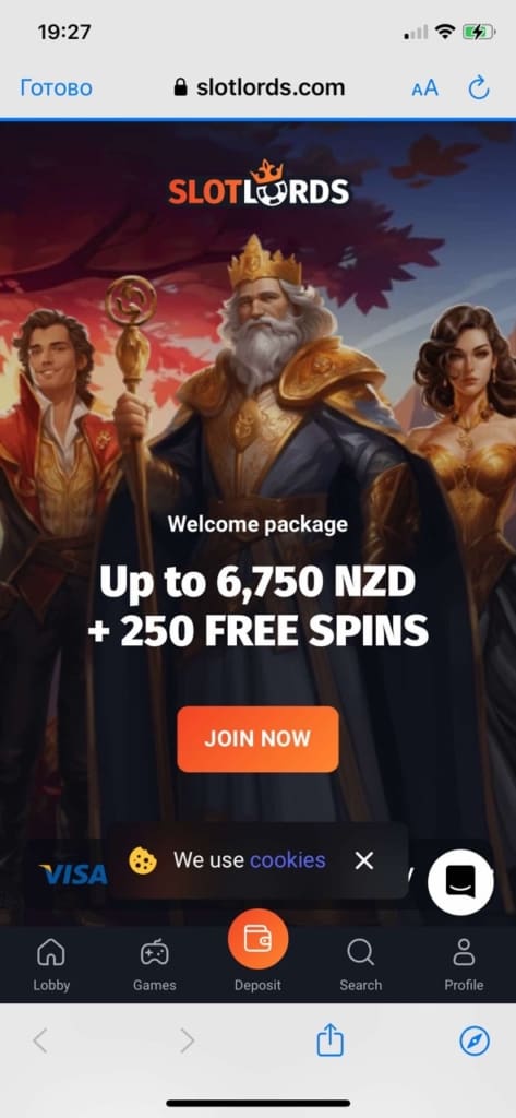 SlotLords Casino Screen