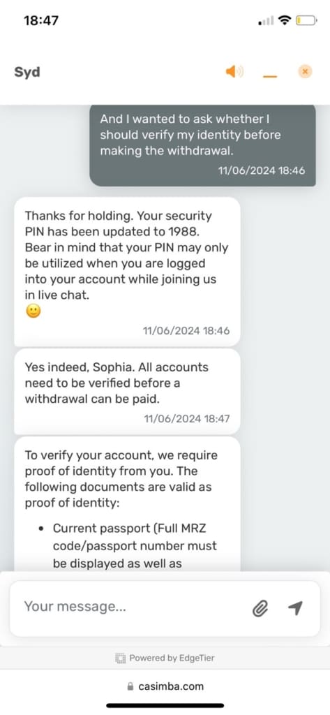 Casimba Casino Screen