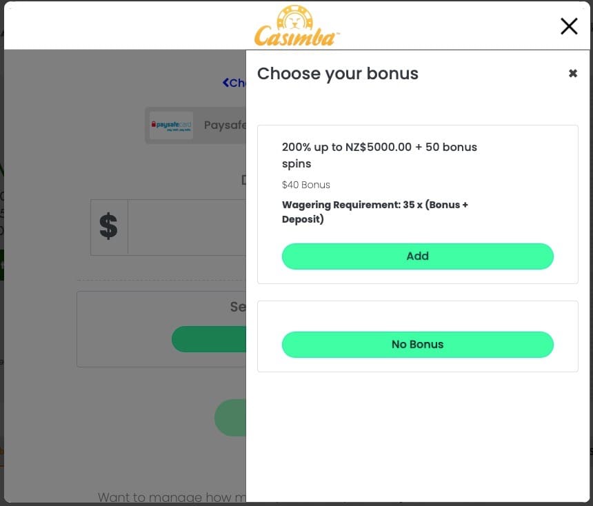 Casimba Casino Screen