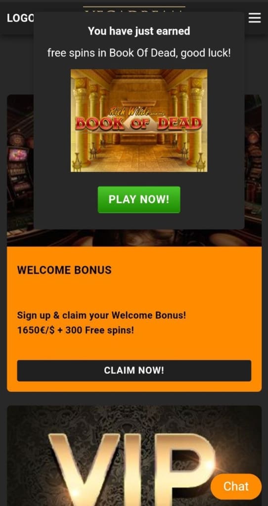 Vegadream Casino Screen