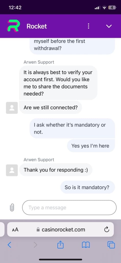 casino rocket support