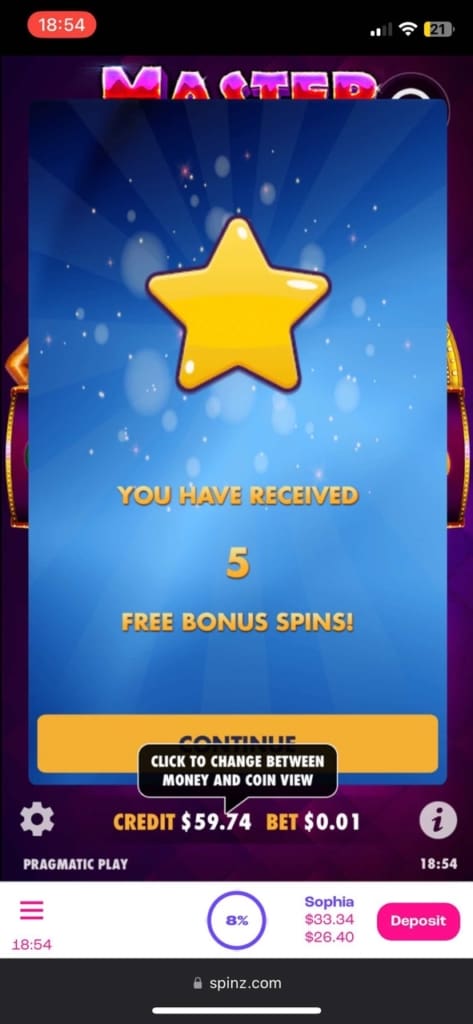 spinz casino games