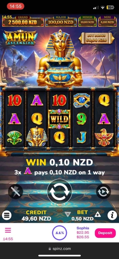 spinz casino games