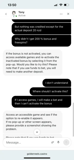 Golden Reels Casino support