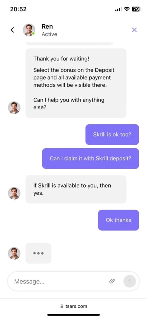 Tsars Casino Support