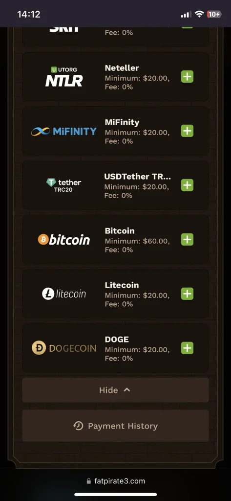 FatPirate Casino Deposit