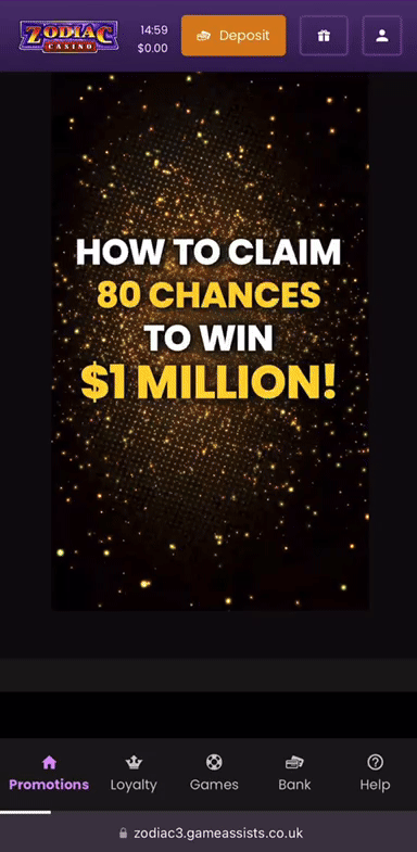 how to get 80 free chances on mega millionaire wheel on zodiac