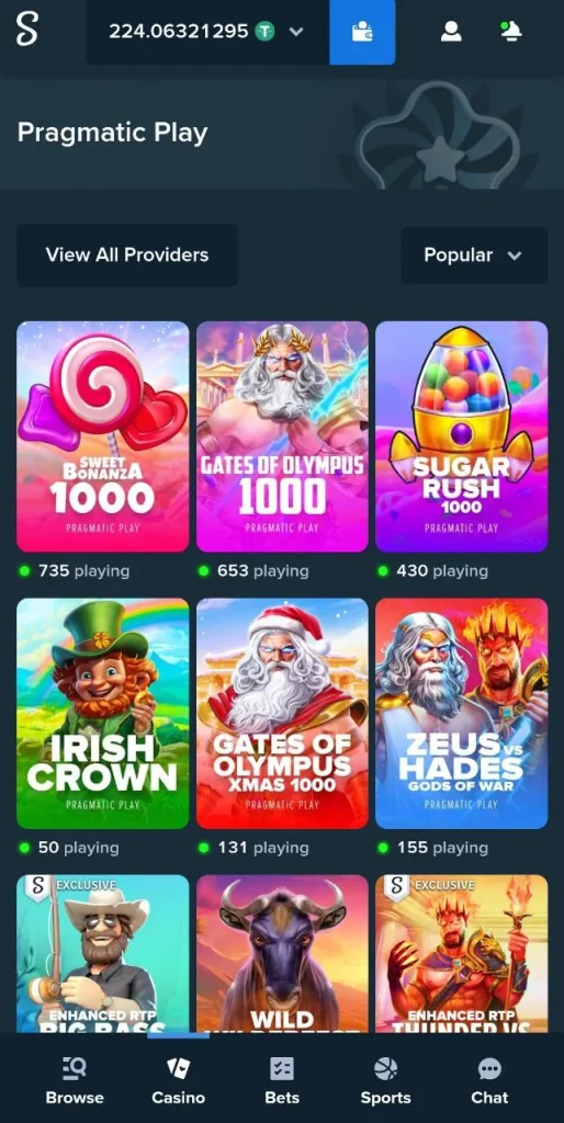 Stake Casino games