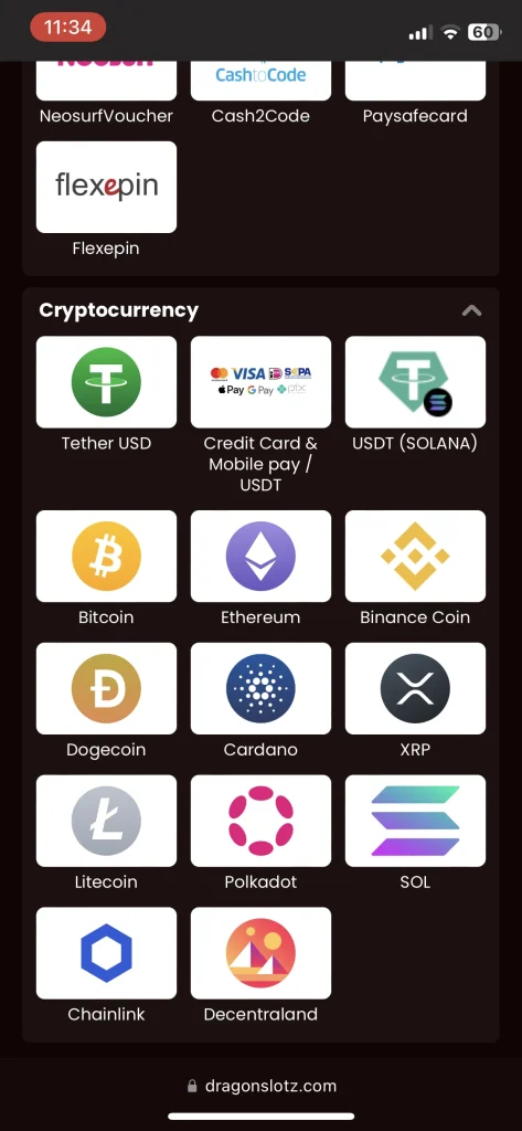 DragonSlots casino deposit