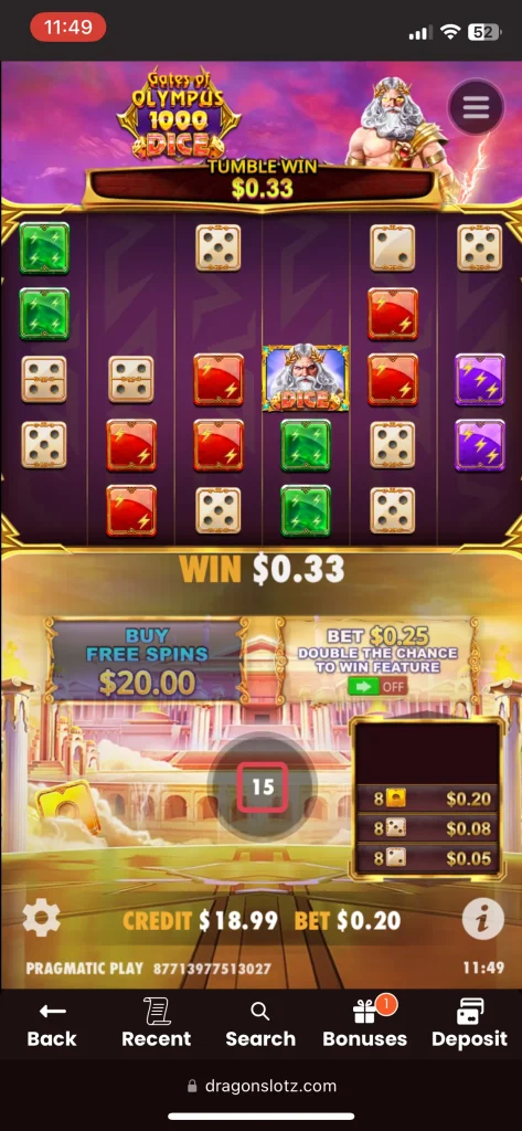 DragonSlots casino game