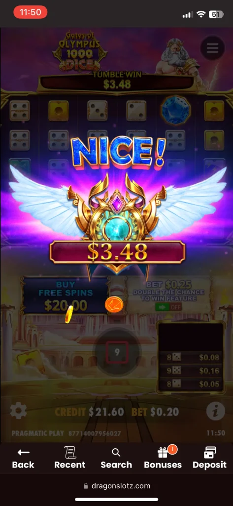 DragonSlots casino game