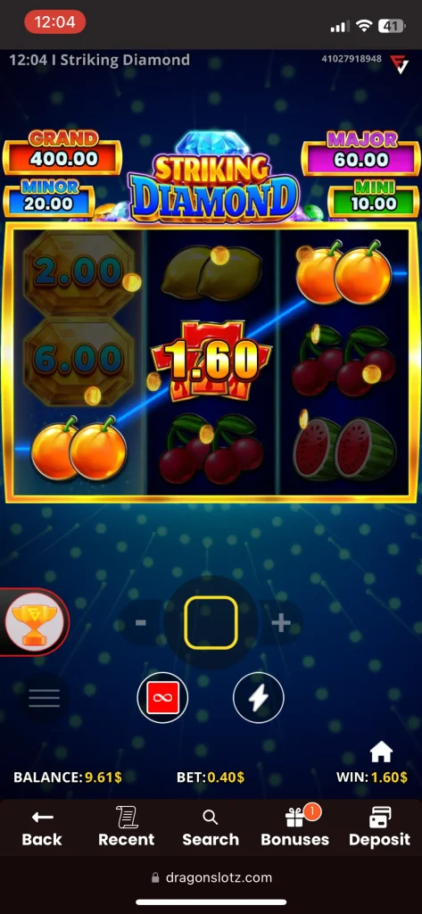 DragonSlots casino game