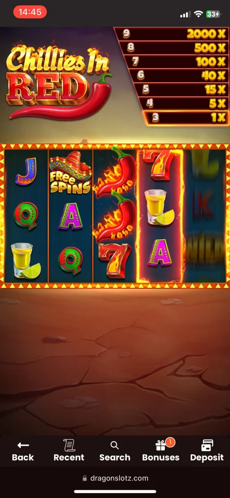 DragonSlots casino game