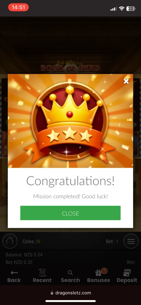 DragonSlots casino game