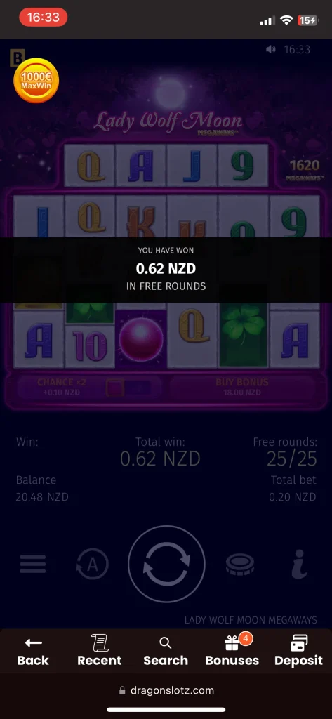 DragonSlots casino game