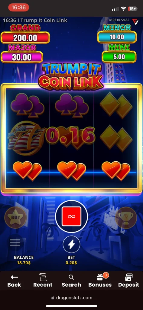 DragonSlots casino game