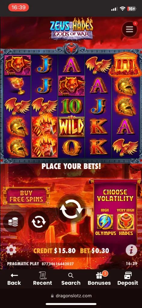 DragonSlots casino game