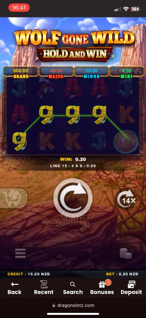 DragonSlots casino game