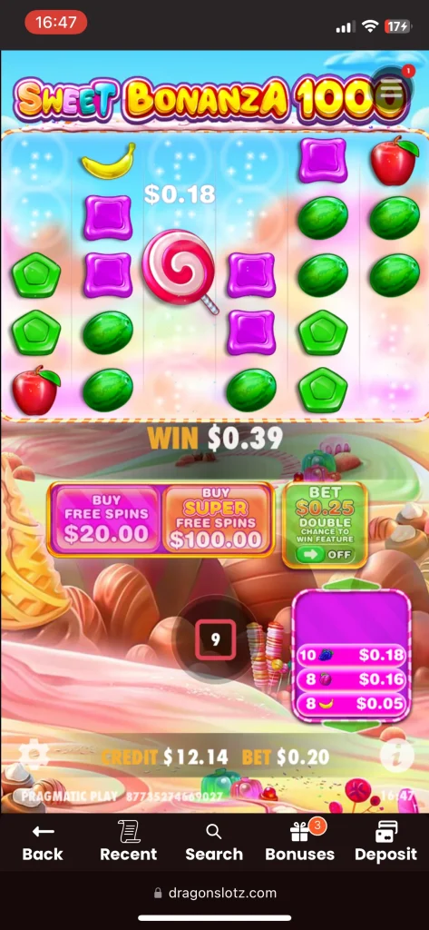 DragonSlots casino game