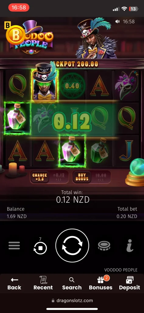 DragonSlots casino game