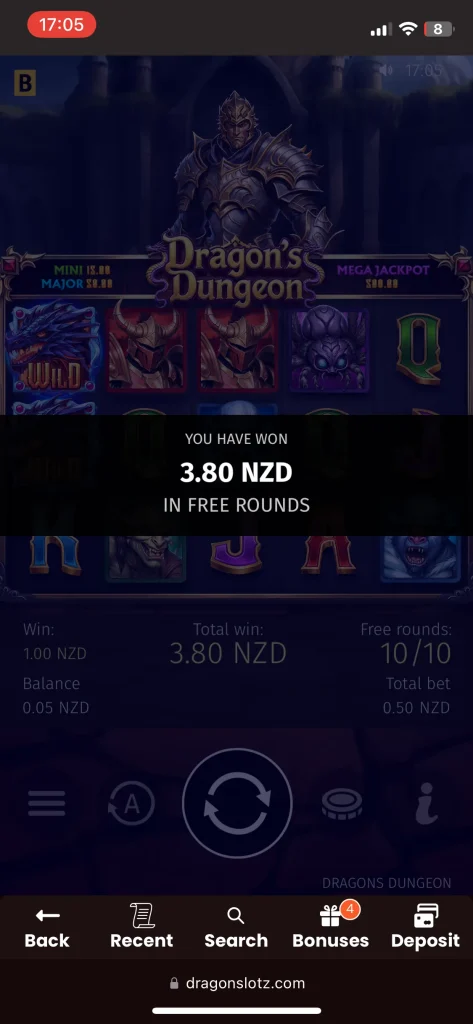 DragonSlots casino game