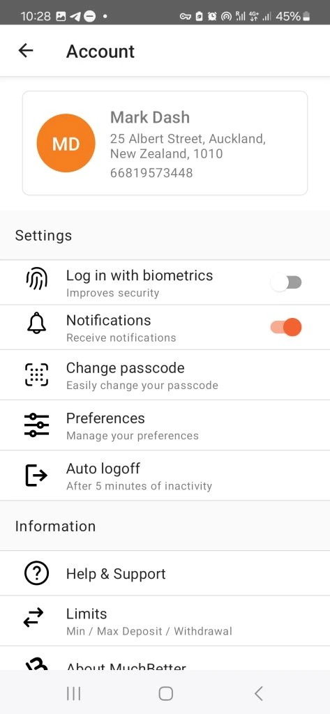 MuchBetter Options Page