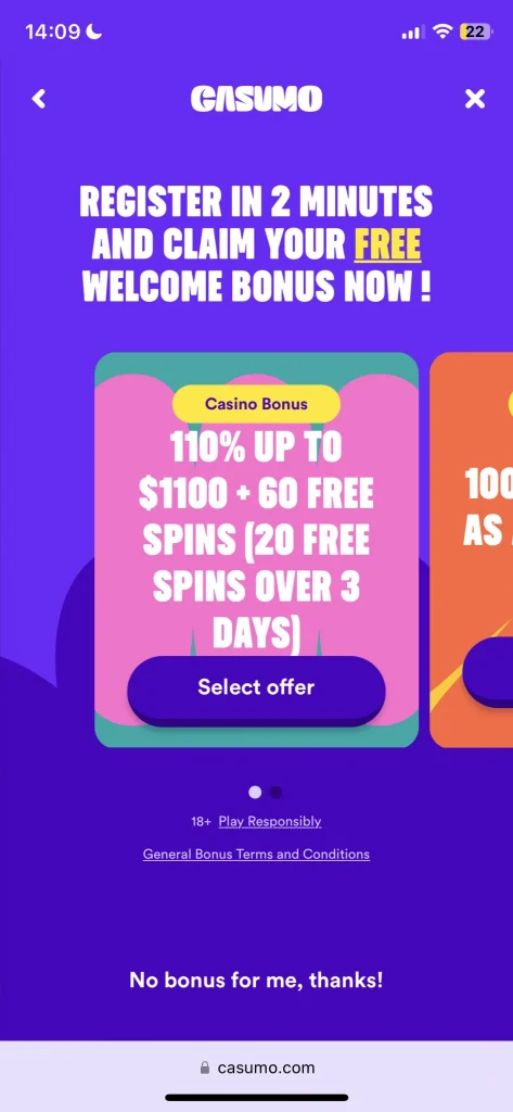 casumo casino bonus