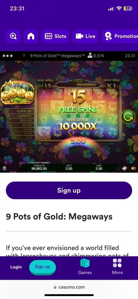 casumo casino games
