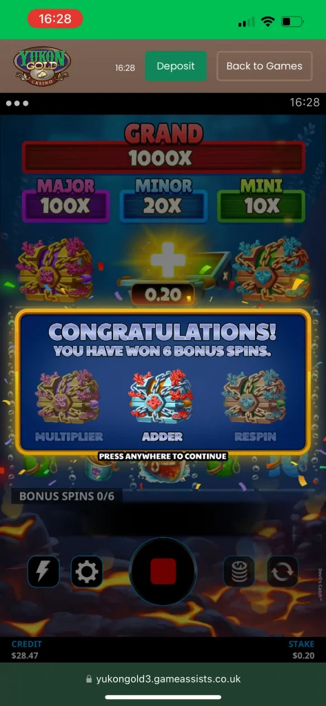 Yukon Gold Casino Game