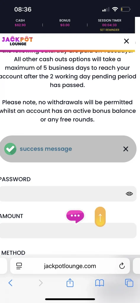 Jackpot Lounge Casino Support