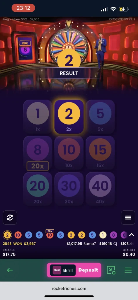 Rocket Riches Casino Live Game