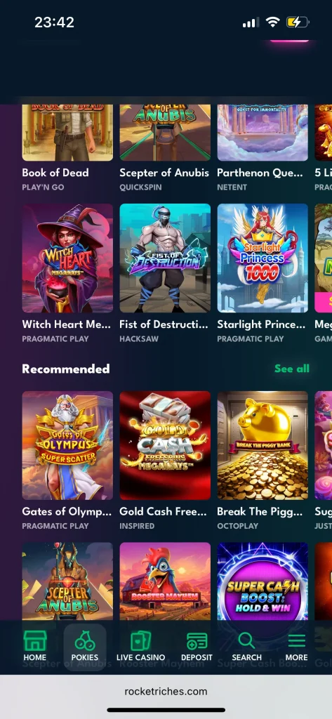 Rocket Riches Casino Games