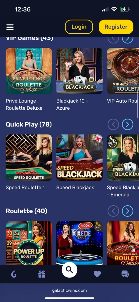 galactic wins casino games