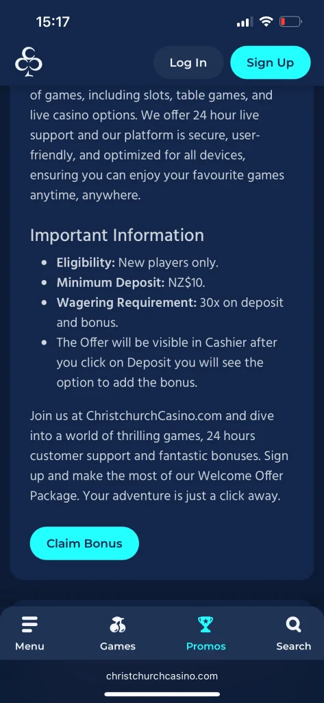 Christchurch Casino Registration