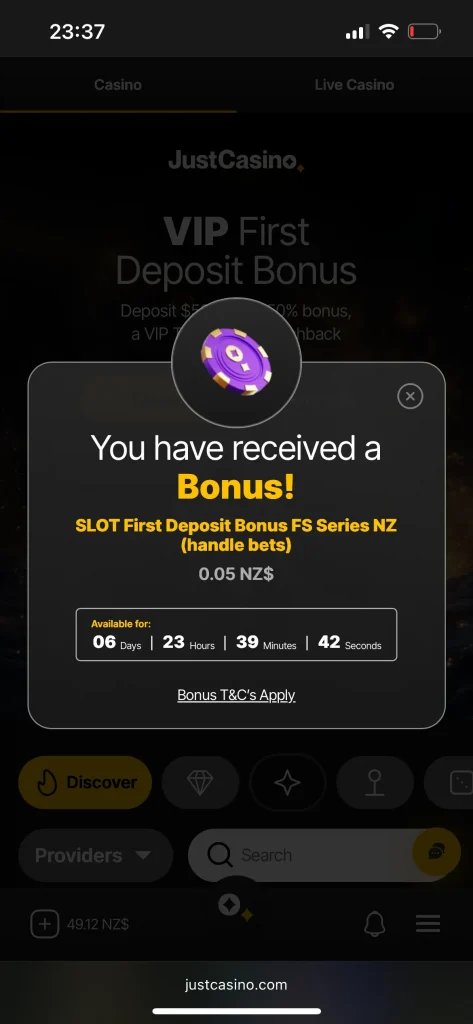 Just Casino Bonus