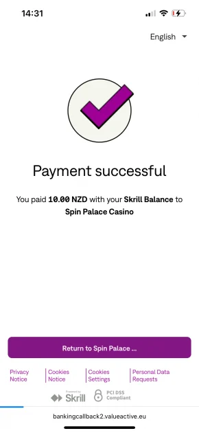 ruby fortune casino payment