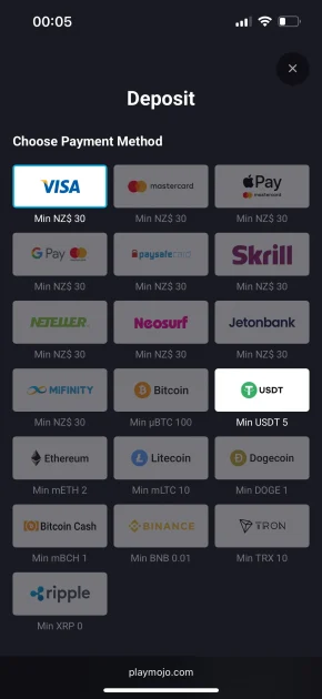 Play Mojo Casino deposit