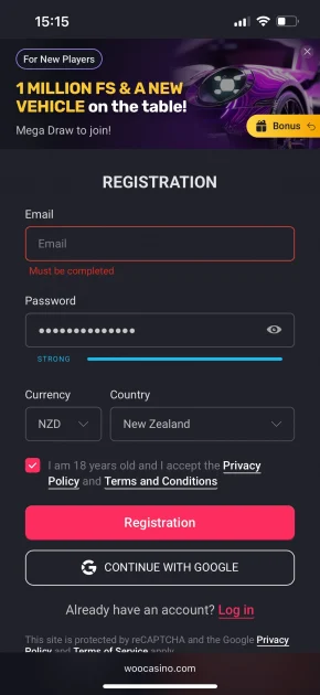 Woo Casino Registration
