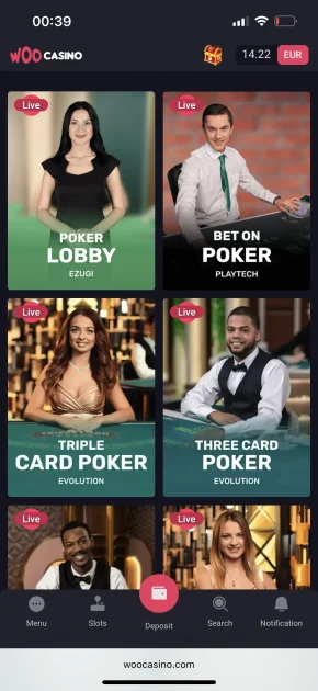 Woo Casino Live Game